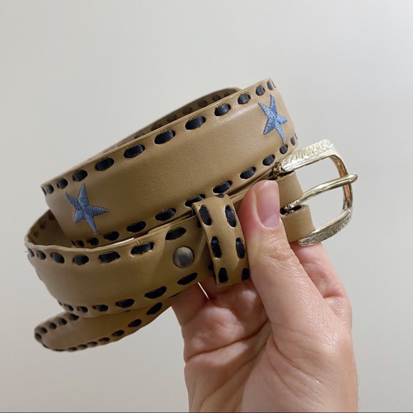 Western leather belt with embroidery - Picture 4 of 7